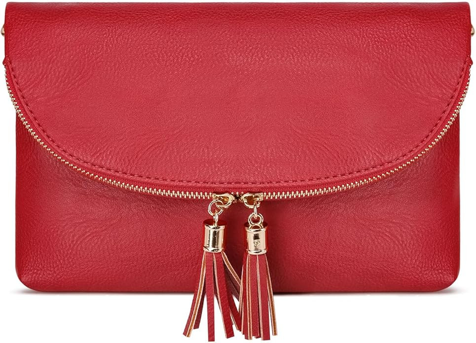 Solene Womens Envelop Clutch Purse Multi Compartments, 6 Card Slot Inside, Crossbody Bag With Tas... | Amazon (US)