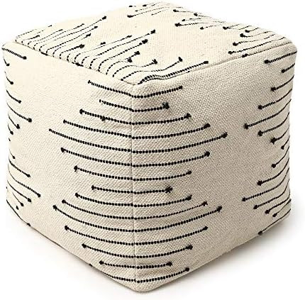 REDEARTH Unstuffed Pouf-Poof Pouffe Ottoman Cover Accent Chair Square Seat Footrest for Living Ro... | Amazon (US)