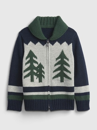 Toddler Shawl-Collar Graphic Cardigan | Gap (US)