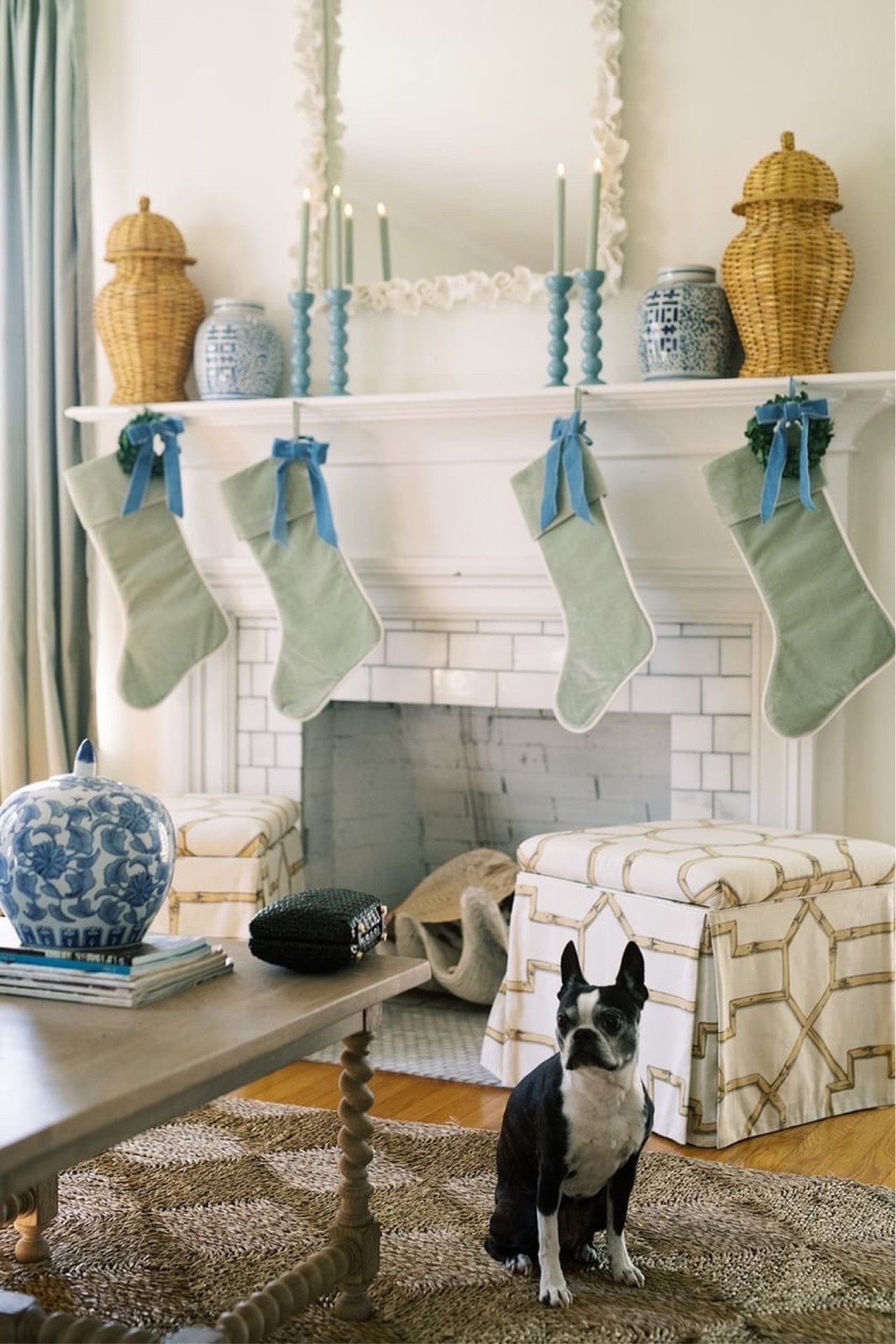 Christmas stockings in velvet sage and blue ribbons!  

#LTKGiftGuide #LTKfindsunder100 #LTKHoliday