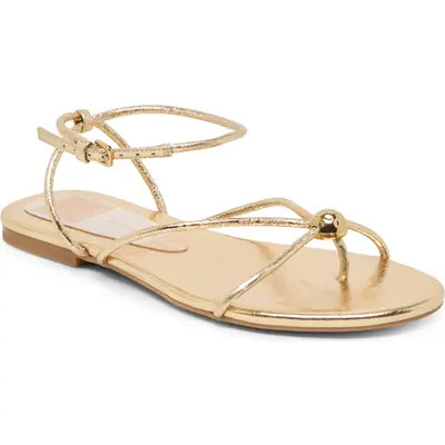 Dolce Vita Kenley Ankle Strap Sandal in Gold Distressed Leather at Nordstrom, Size 9.5 | Nordstrom