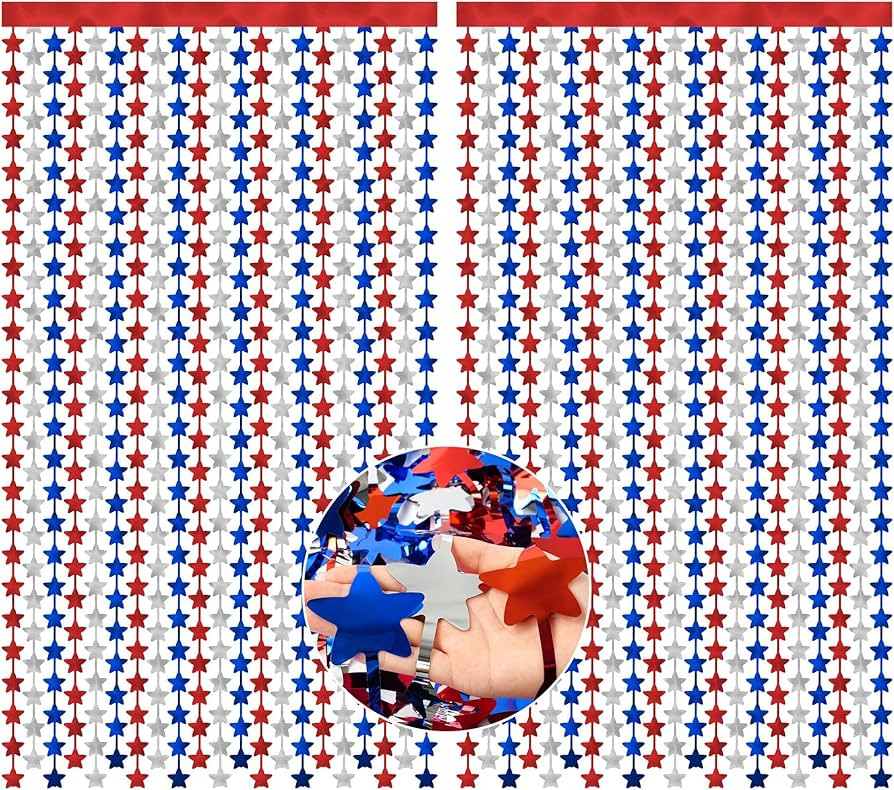 HOOSUN Patriotic Decorations Backdrop,2 Pack Red White and Blue Party Photo Backdrop Patriotic Ti... | Amazon (US)