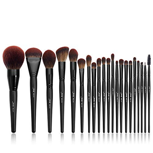 Jessup Makeup Brushes Set Premium Synthetic Powder Foundation Highlight Concealer Eyeshadow Blending Eyebrow Liner Spoolie Brush Set Black 21pcs T271 | Amazon (US)