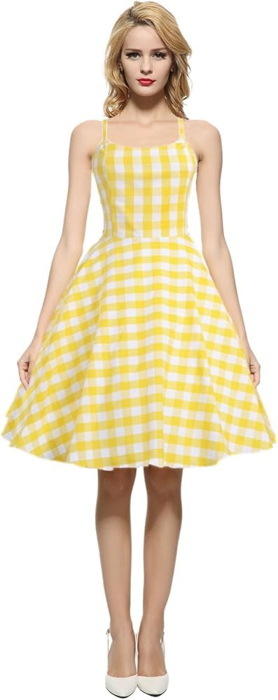 Women's 1950s 60s Vintage Rockabilly Casual Party Dress | Amazon (US)