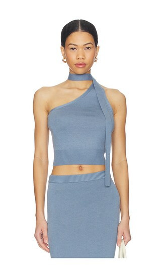 Lovers and Friends Genie One Shoulder Tank Top in Blue. - size XS | Revolve Clothing (Global)