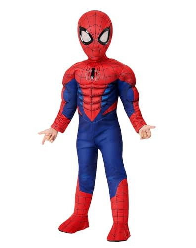 Spirit Halloween Marvel Toddler Spider-Man Muscle Suit Costume, Officially licensed, Superhero Outfit, Padded Jumpsuit, Unisex Child, Size 3T - 4T Standard, Red and Blue | Amazon (US)