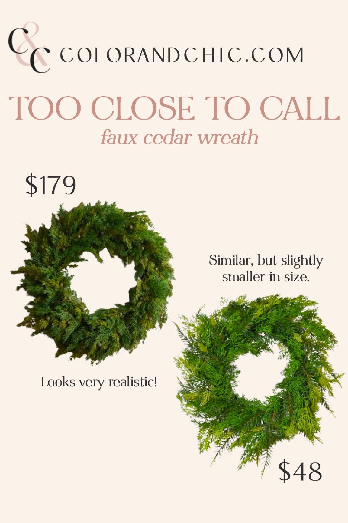 Faux cedar wreath for simple Christmas decor! 

#LTKhome #LTKstyletip #LTKSeasonal