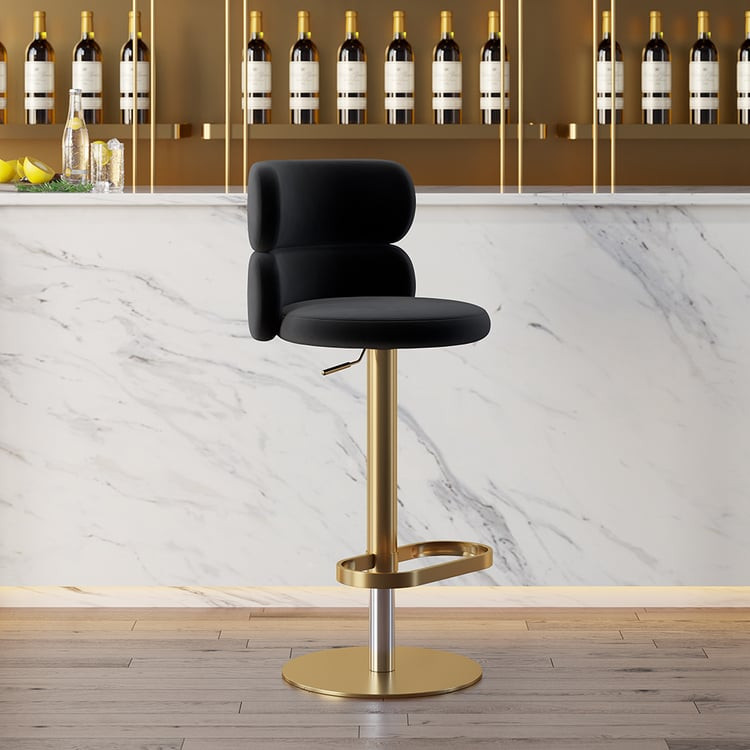 Best Seller
                 
            Modern Bar Stool Velvet Adjustable Height Swivel Black ... | Homary