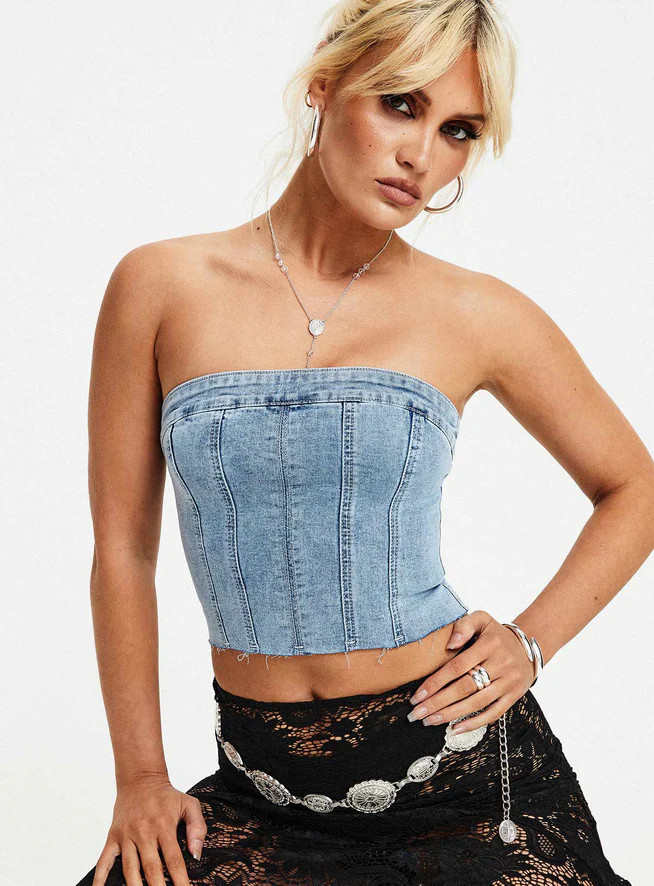 Houser Top Denim | Princess Polly US