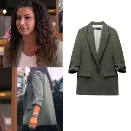 Jennifer Aydin’s Green Cuff Sleeve Blazer is from Zara // Shop Similar 