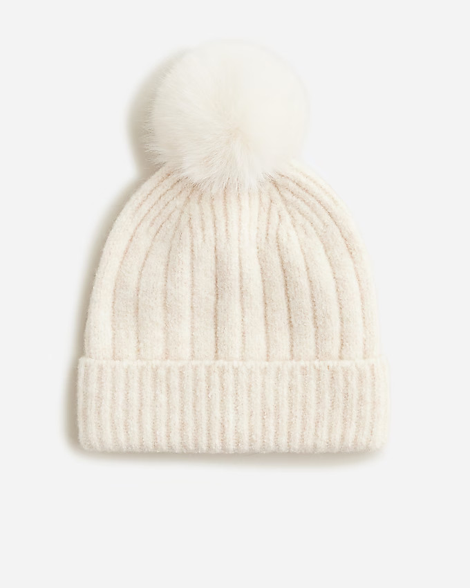 Ribbed pom-pom beanie in Supersoft yarn | J. Crew US