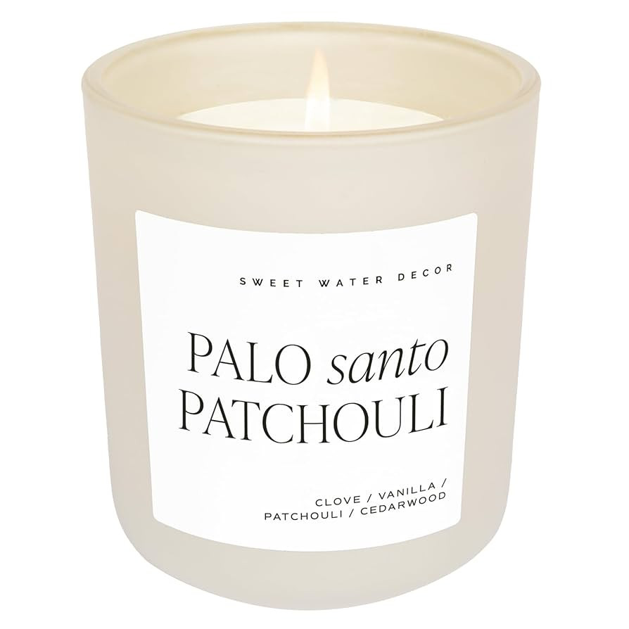 Sweet Water Decor Palo Santo Patchouli Soy Candle | Black Pepper, Clove Leaf, and Nutmeg Scented ... | Amazon (US)