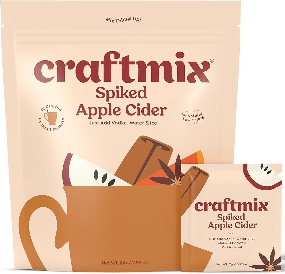 Craftmix Spiked Spiced Apple Cider Mix, Makes 12 Drinks, Vodka Cocktail Mixer, Instant Skinny Coc... | Amazon (US)