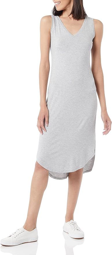 Daily Ritual Women's Jersey Sleeveless V-Neck Midi Dress | Amazon (US)