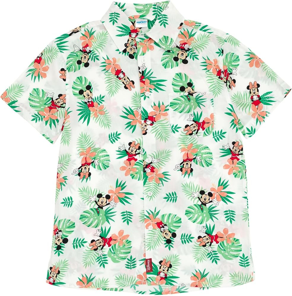 Disney Mickey Mouse Minnie Mouse Hawaiian Matching Family Hawaiian Button Down Shirt Adult | Amazon (US)