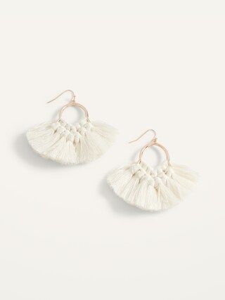 Gold-Toned Macramé Tassel Drop Earrings for Women | Old Navy (US)