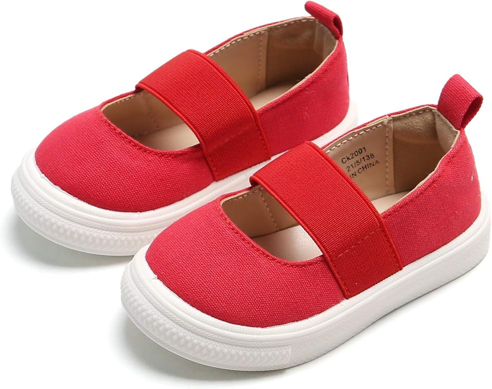 GINFIVE Toddler Girls Sneakers Little Girls Slip On Shoes School Sneakers Toddler | Amazon (US)