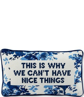 Nice Things Needlepoint Pillow | Dillard's