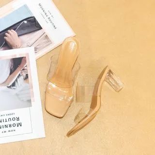 Transparent Chunky Heel Sandals | YesStyle Global