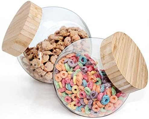 Glass Penny Jars with Bamboo Lids EcoEvo, Glass Cookie Jars, Glass Candy Jars, Glass Jars with Li... | Amazon (US)