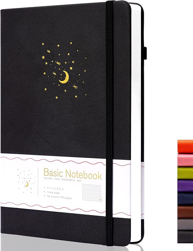 CAGIE Lined Journal Notebook for Work, 196 Pages, Medium 5.7" x 8.3", Hardcover Notebook Journal ... | Amazon (US)