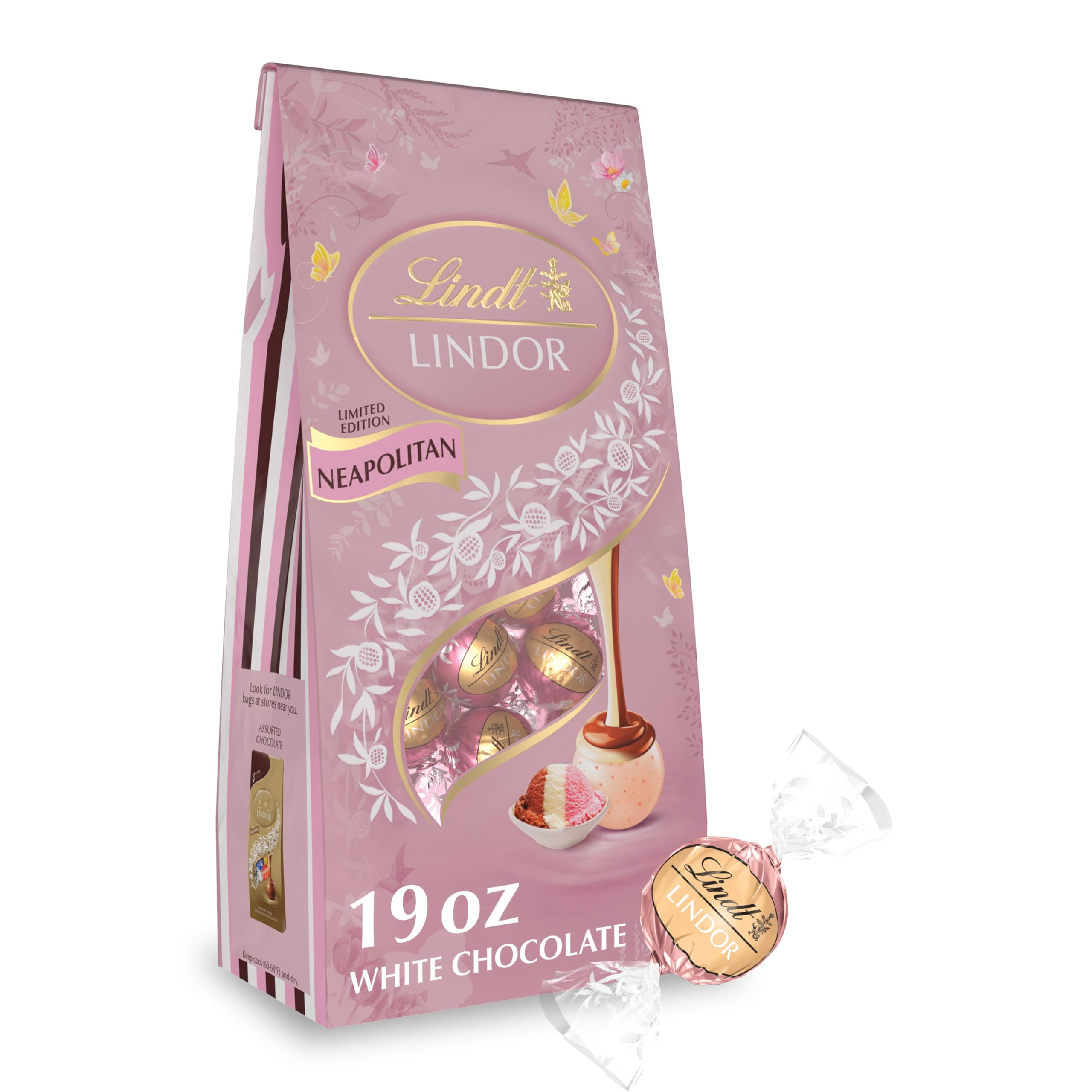 Lindt LINDOR Spring Neapolitan White Chocolate Truffles, Chocolates with Smooth, Melting Truffle ... | Amazon (US)