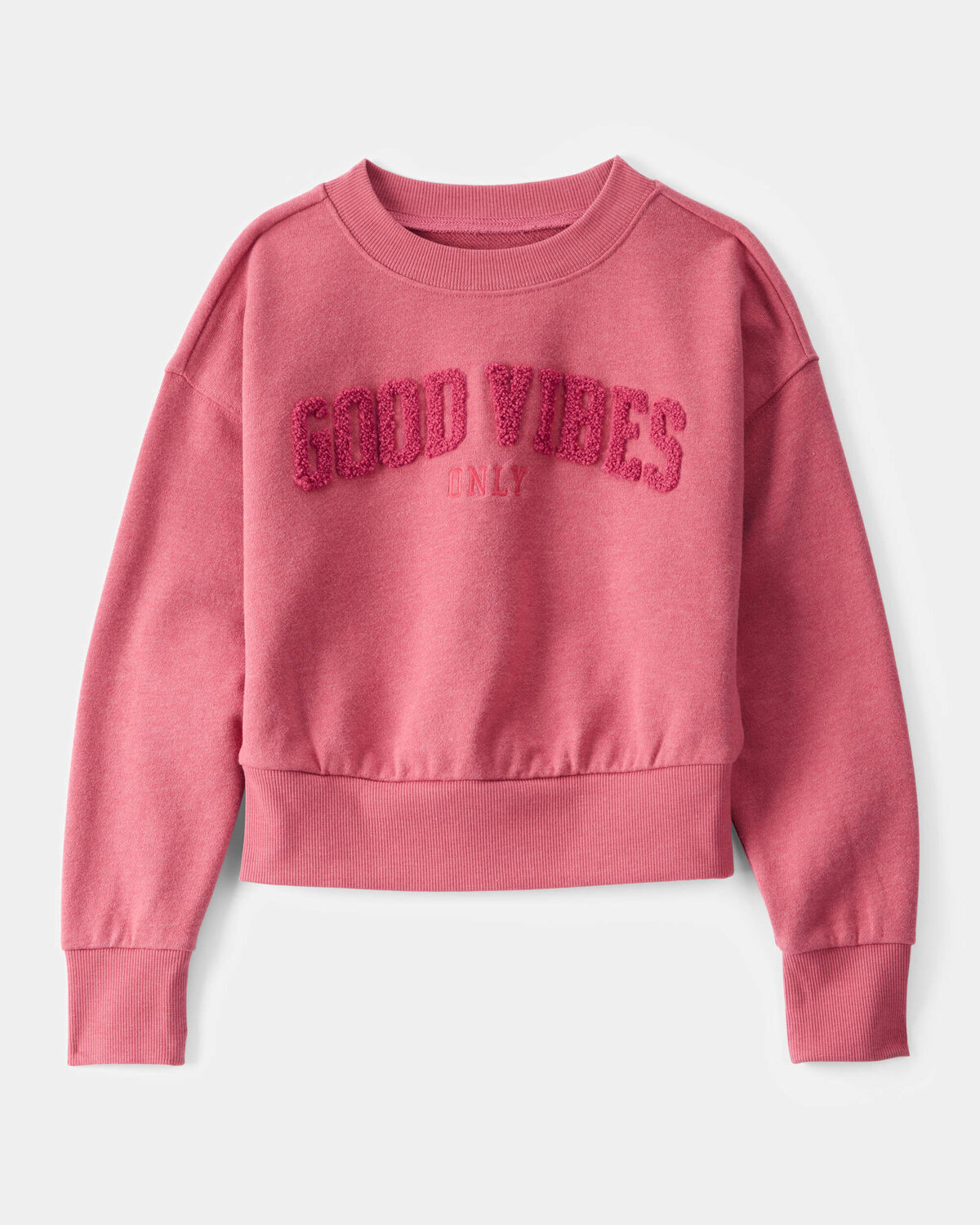 Kid Oversized "Good Vibes" Sweatshirt - Pink | Carter's Inc