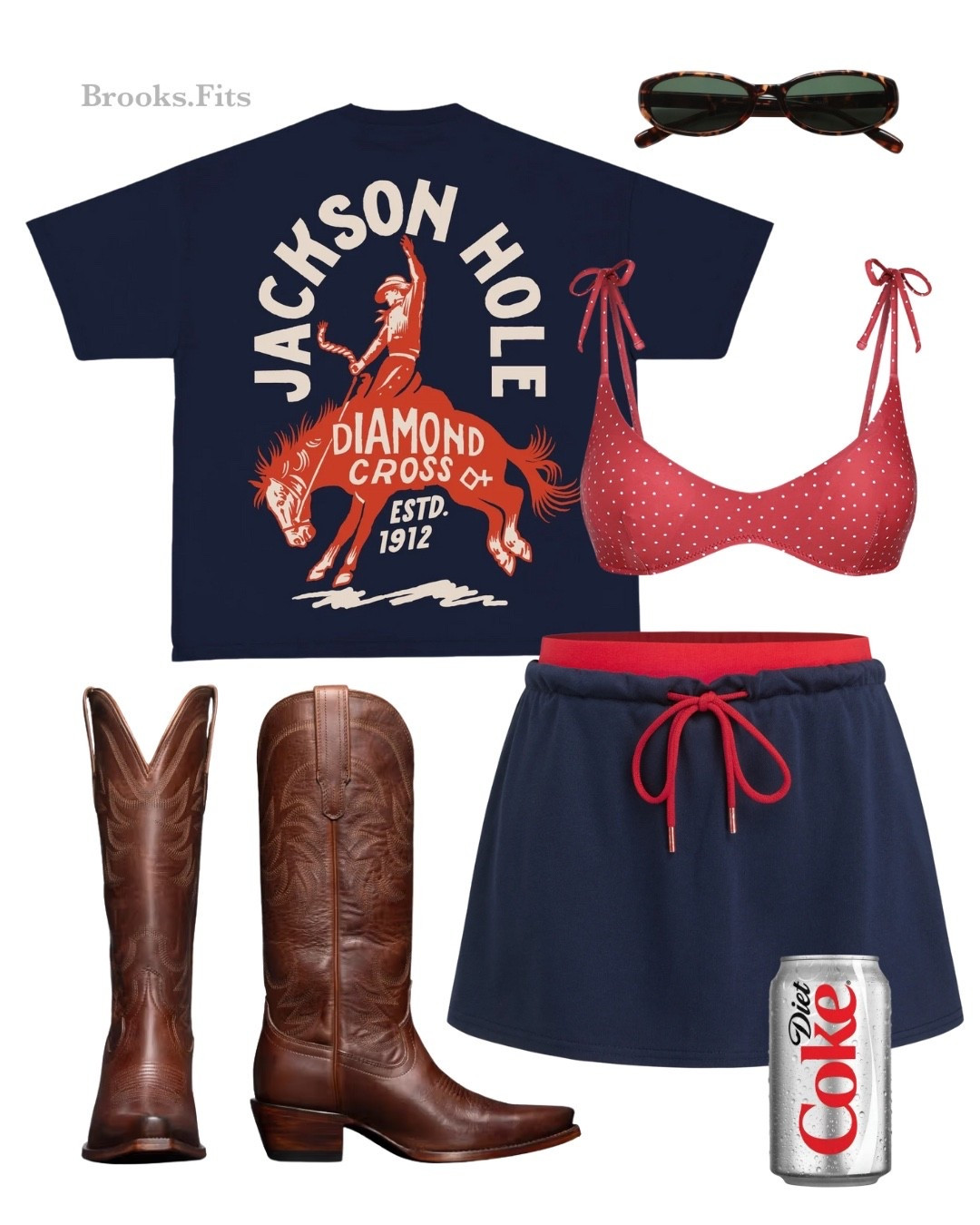 4th of July outfit idea (top - Diamond Cross Ranch) 