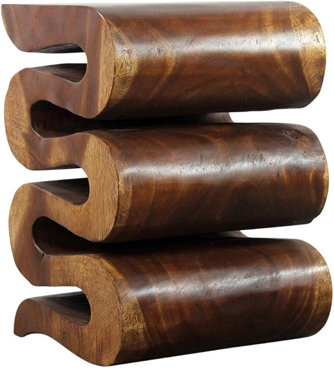 Haussmann® Wood Wave Verve Accent Snake Table 14x14x20 in H Walnut Oil | Amazon (US)