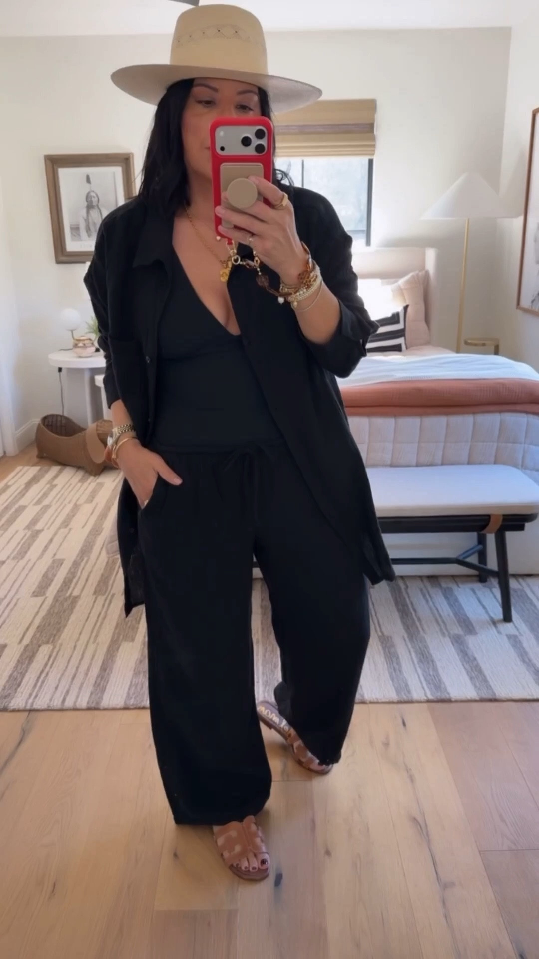 Swimsuit size large, coverup top and bottoms size medium, sandals fit tts. 


#LTKTravel #LTKSwim #LTKOver40