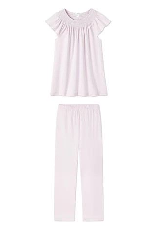 Pima Smocked Flutter Short-Long Set in Thistle | Lake Pajamas