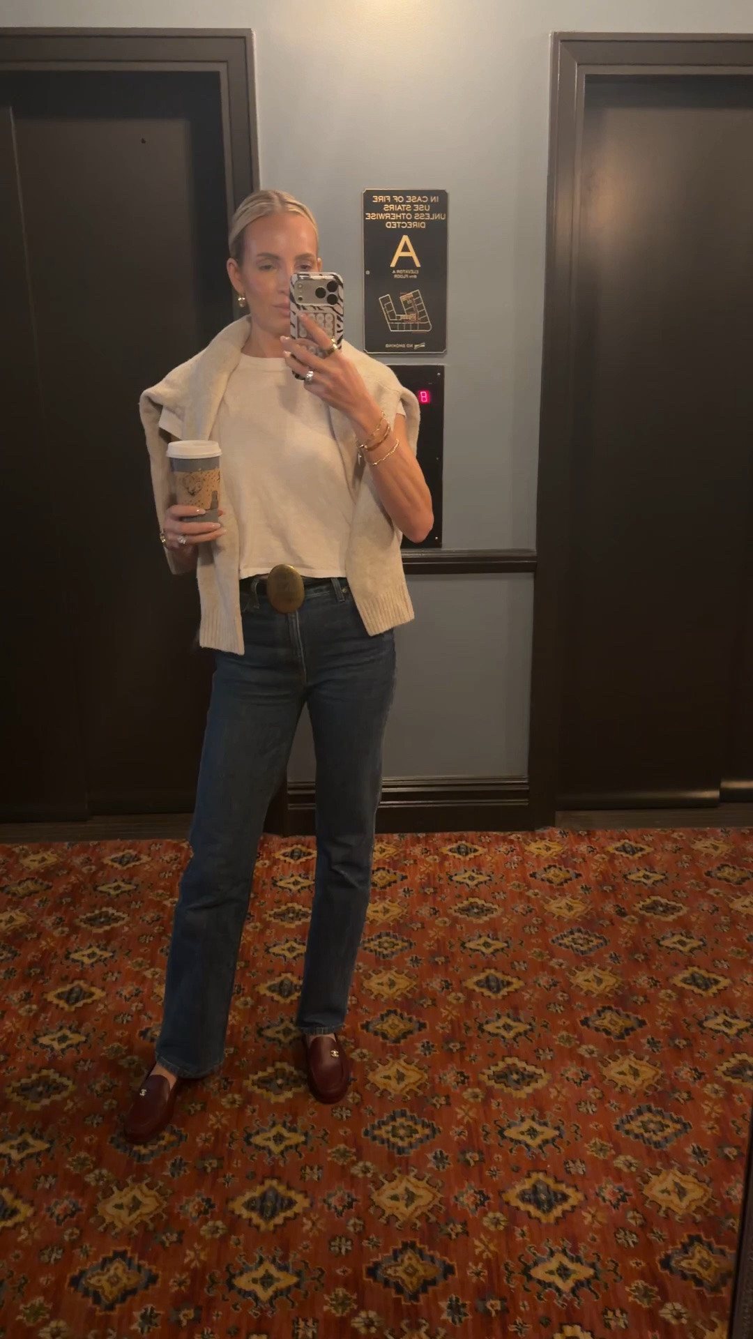The fastest way I know how to look expensive is throwing on a sweater over a simple T-shirt and some jeans. My sweater is a medium and my T-shirt is a small.  Jeans run tts

#LTKNYFW #LTKdayinmylife #LTKootd