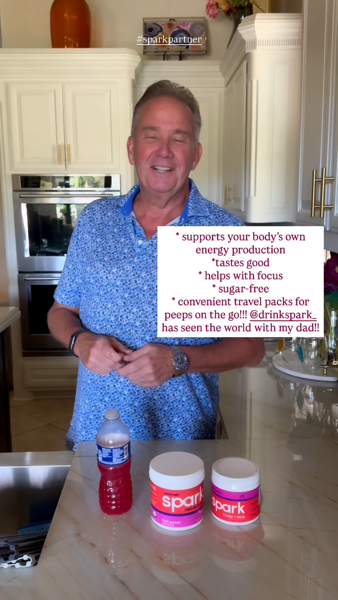 my dad has been drinking at least one @drinkspark per day for the last 10+ years! He’s taken it all over the world and swears by it for energy, focus and all around readiness!!! We LOVE spark and it’s now available in @target stores nationwide!

#sparkpartner

#LTKActive #LTKFindsUnder50