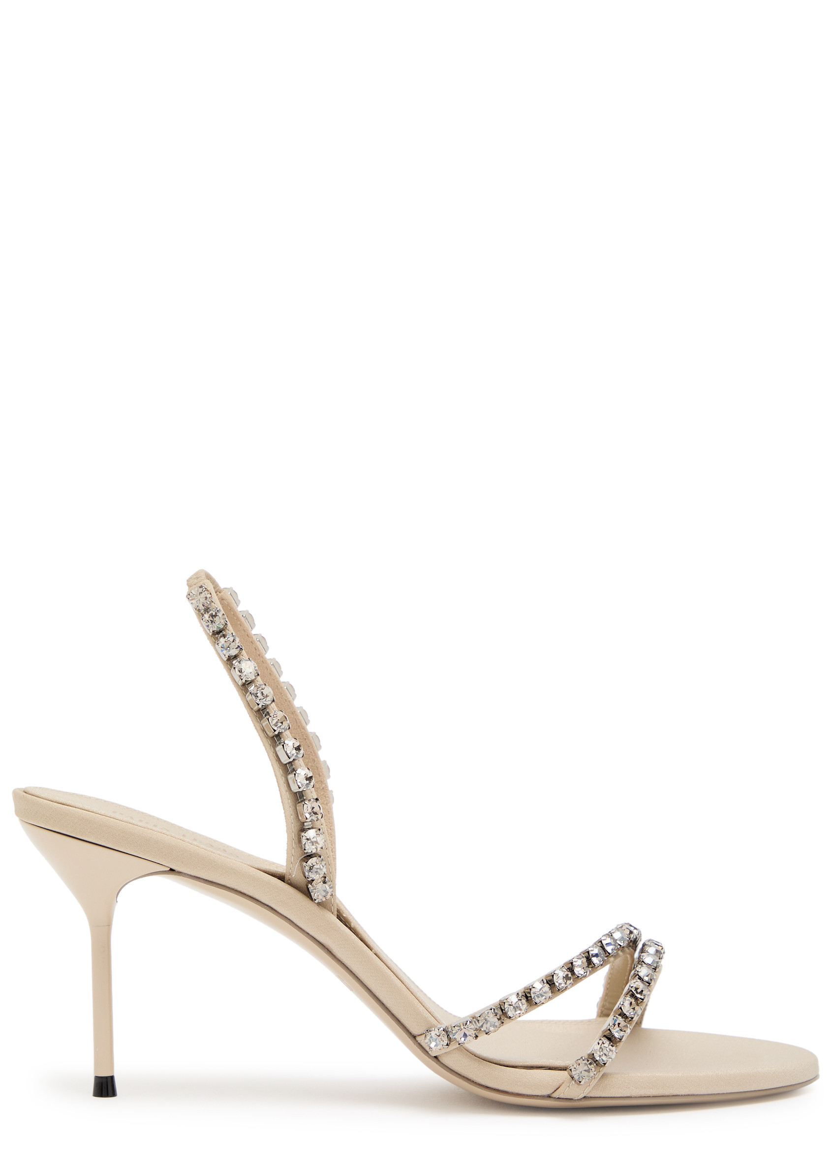 Lidia 70 crystal-embellished crepe sandals | Harvey Nichols
