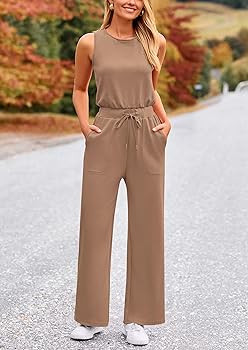 PRETTYGARDEN Jumpsuits for Women Casual 2026 Summer Sleeveless Wide Leg Pants Rompers One Piece B... | Amazon (US)