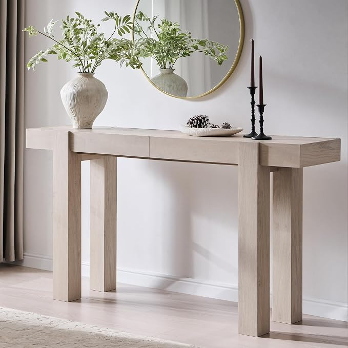 OKD Modern Farmhouse Entryway Table with 2 Drawers, 63" Wooden Console Table with Storage for Hal... | Amazon (US)
