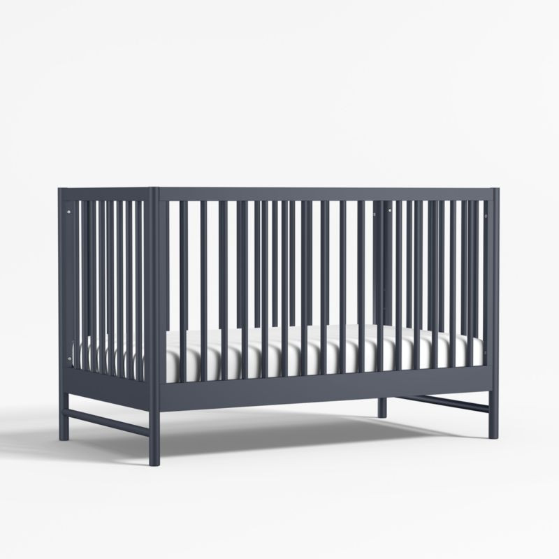 Classic Deep Navy Blue Wood Convertible Baby Crib | Crate & Kids | Crate & Barrel