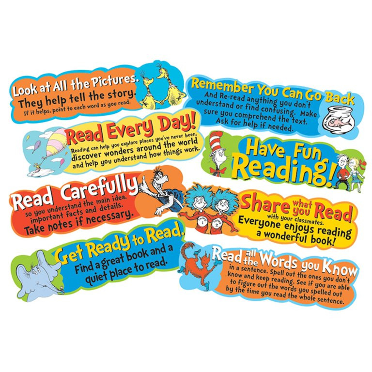Dr. Seuss Reading Tips Mini Bulletin Board Set | Walmart (US)