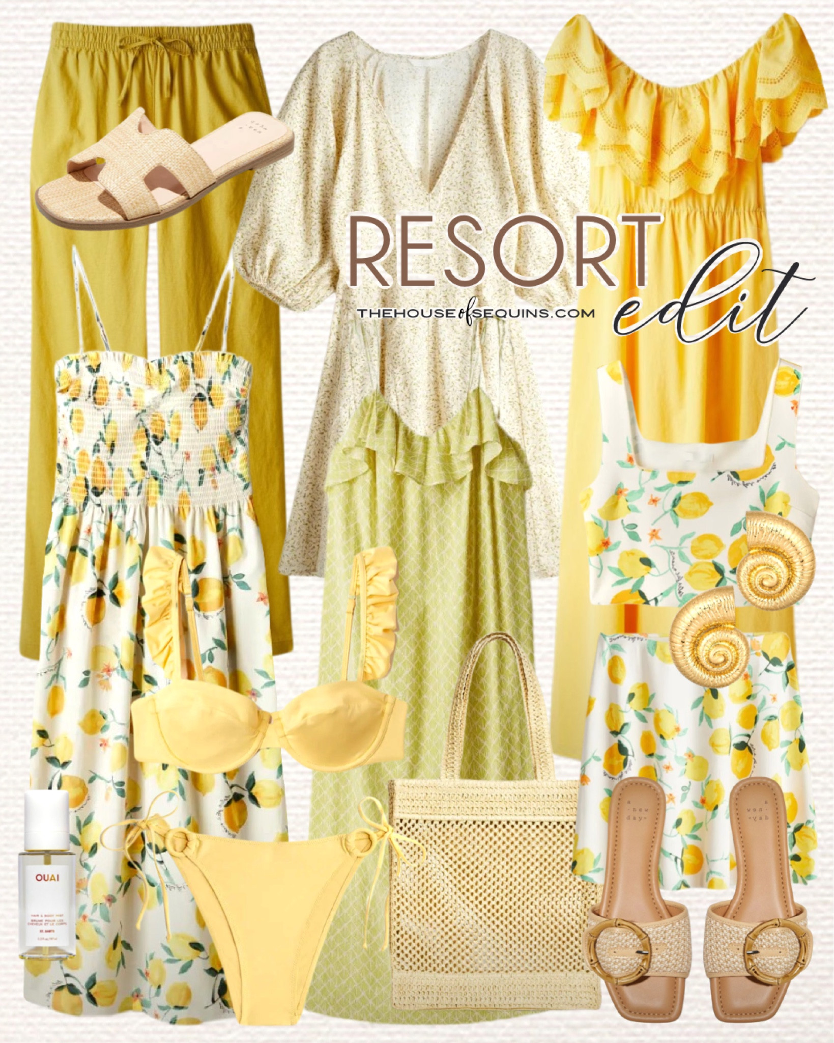Shop these H&M Vacation Outfit and Resortwear finds! H and M summer outfit, maxi dress, mini dress, matching set, bikini swimsuit, lemon dress, Hermes Oran Inspired Target sandals, straw tote bag, wedding guest summer dresses and more! 

#LTKSaleAlert #LTKTravel #LTKFindsUnder50