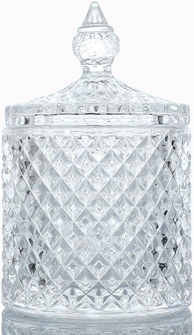 Glass Jar With Lid,Qtip Holder,Sugar Bowl,Candy Cookie Jars,Jewelry Box,Decorative Jar,Candle Cup... | Amazon (US)