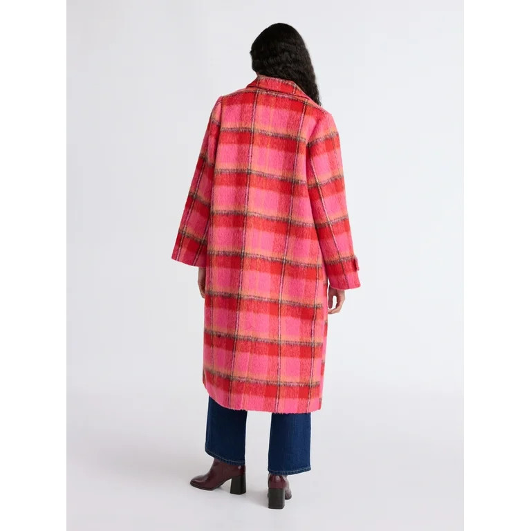 Free Assembly Women's and Women's Plus Long Wool Blend Coat, Sizes XS-4X - Walmart.com | Walmart (US)