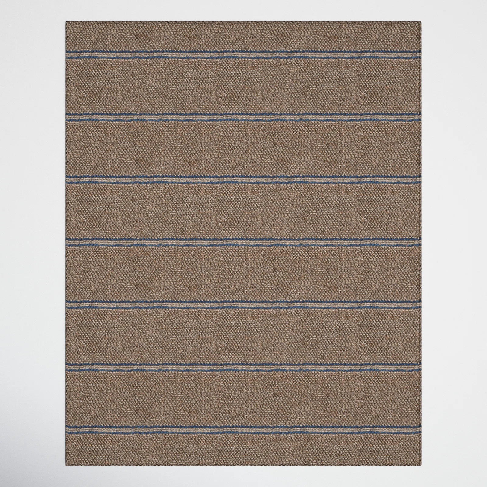 Beamond Striped Hand-Woven Jute Brown/Blue Area Rug | Wayfair North America