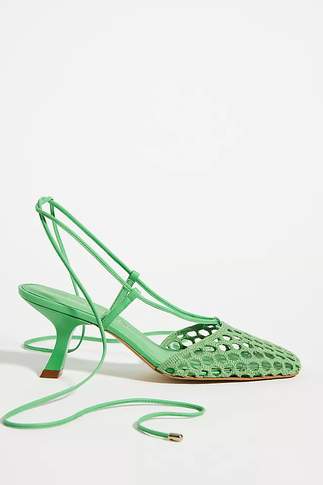 Maeve Caged Ankle-Wrap Heels | Anthropologie (US)