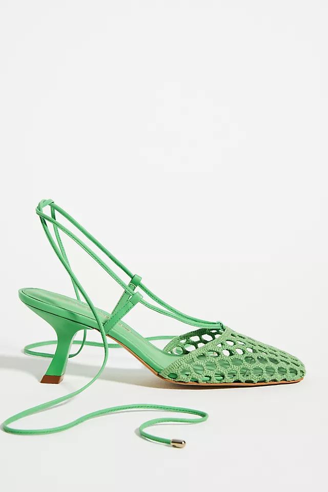 Maeve Caged Ankle-Wrap Heels | Anthropologie (US)