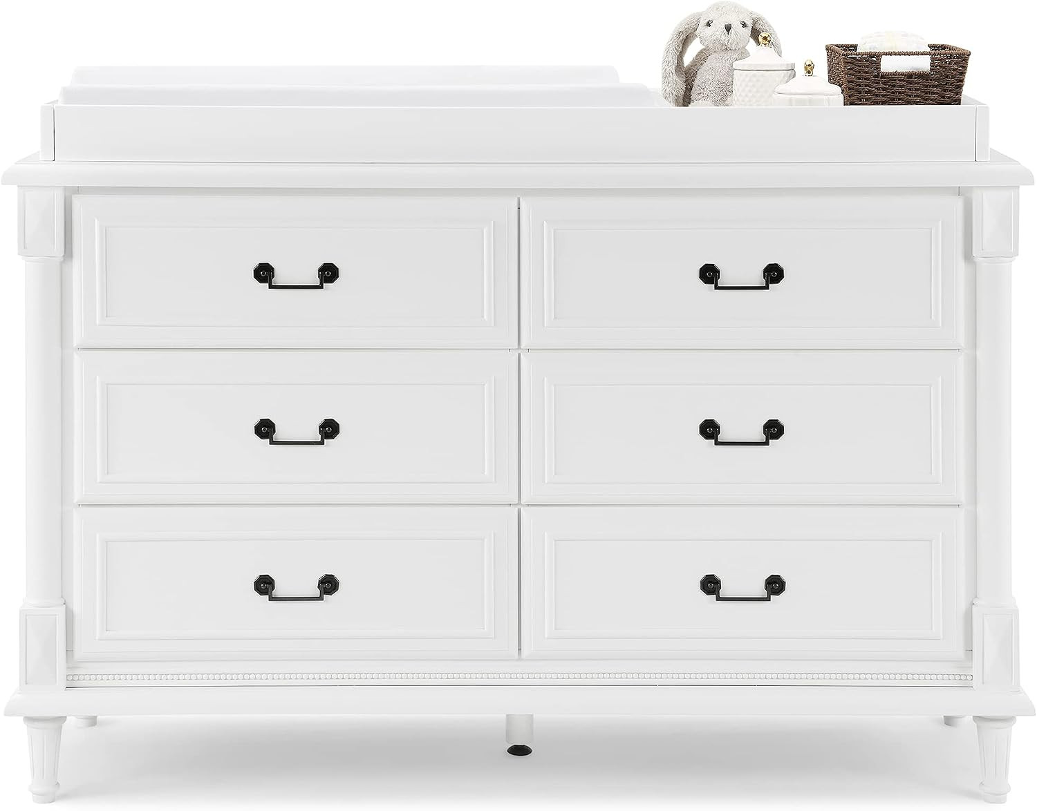 Simmons Kids Juliette 6 Drawer Dresser with Changing Top, Greenguard Gold Certified, Bianca White | Amazon (US)