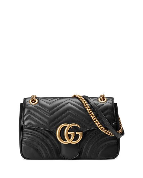GG Marmont 2.0 Medium Quilted Shoulder Bag, Black | Neiman Marcus