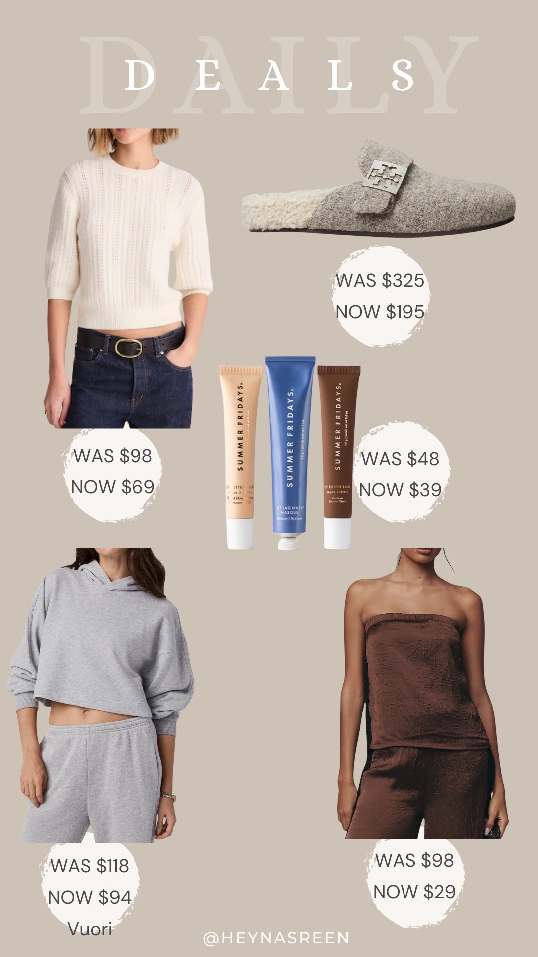 Daily deals on Madewell sweater tee, Tory Burch mules, Summer Fridays trio, Anthropologie strapless top, Vuori crop hoodie 