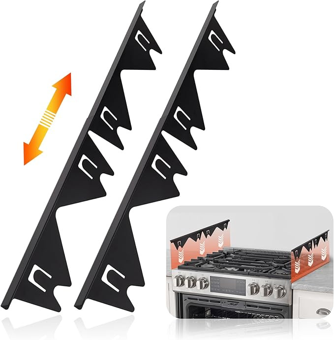 Stove Gap Covers Stainless Steel, 2 Pack Stove Gap Filler Retractable Length 13.8" to 27.5", Stov... | Amazon (US)