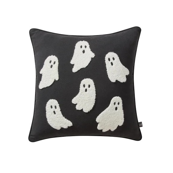 My Texas House 18" x 18" Black/Ivory Boucle Ghost Decorative Pillow | Walmart (US)