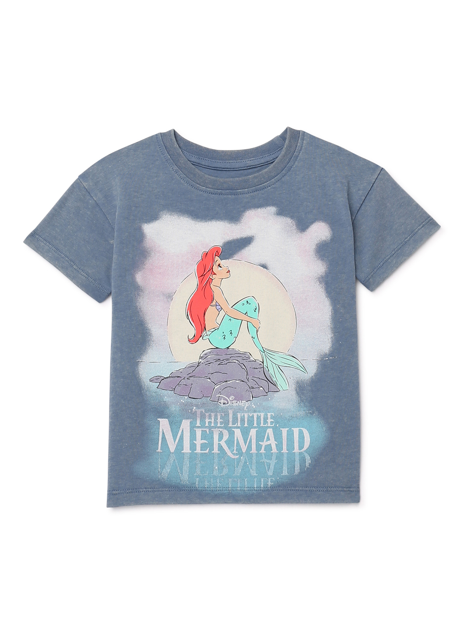 Disney The Little Mermaid Toddler Girls Short Sleeve Crewneck T-Shirt, Sizes 12M-5T - Walmart.com | Walmart (US)